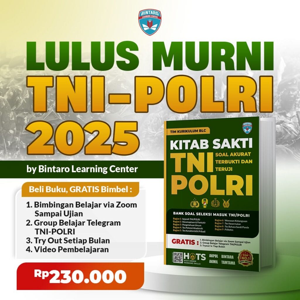 Buku tes TNI-POLRI 2025 terbaik, solusi sukses untuk seleksi dan wujudkan impian jadi pahlawan bangsa! 💪🇮🇩